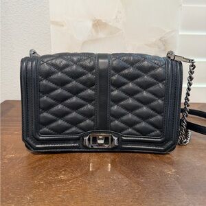 Rebecca Minkoff Black on Black Love Quilted Crossbody Bag